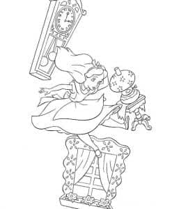 12张荒诞和充满想象力《爱丽丝梦游仙境》黑白卡通涂色图片免费下载！