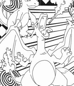 小火龙进化！10张《宝可梦》黄色比卡丘和红色小火龙免费下载的涂色图片！