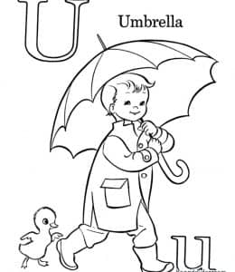 U is for Umbrella！14张字母单词描红走迷宫练习作业题免费下载！