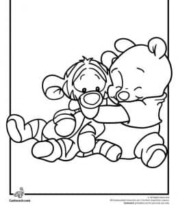 10 张爱玩耍的善良可爱的维尼小熊涂色画免费下载！