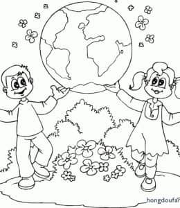 绿色地球日全球性环保活动! 10张保护绿色地球日卡通涂色儿童画！