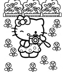 11张善良可爱的凯蒂猫 Hello Kitty 涂色卡通简笔画免费下载！