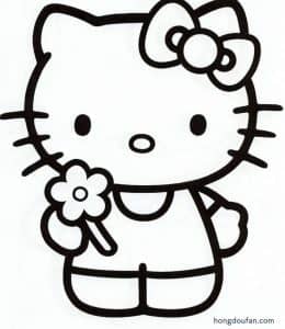 9张拥有其独特的魅力的Hello Kitty 凯蒂猫涂色卡通简笔画大全