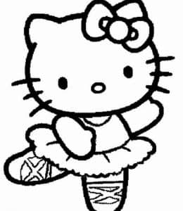 跳芭蕾的凯蒂猫！10张暖暖人心的可爱Hello Kitty涂色图片！