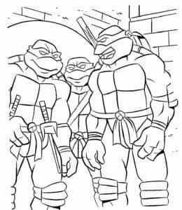 幽默搞笑的乌龟变种人！！10张最会打架的《忍者神龟》涂色图片免费下载！