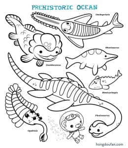 海底探险小队的故事！11张动画片《海底小纵队》幼儿涂色图片打包下载