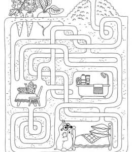 10张不同难度的有趣迷宫可涂色图纸免费下载！小鼹鼠公主学校的迷宫！
