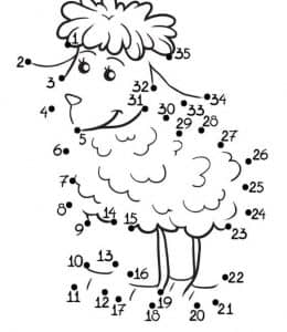 13张小羊羔小企鹅小船讲卫生爱齿日数字连线游戏图纸下载！