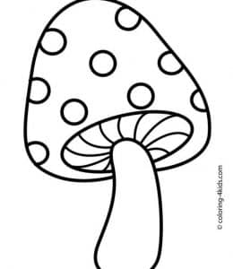 一起来画蘑菇！6张森林深处的可爱小蘑菇涂色简笔画！