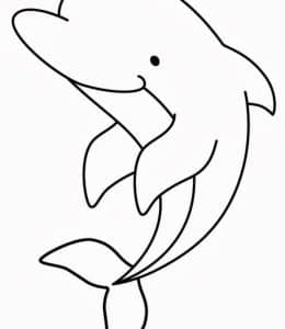 10张超级简单的海底精灵海豚小鱼涂色简笔画免费下载