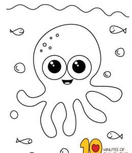 胖乎乎的小章鱼要如何画？6张有趣的章鱼小鱼海星涂色简笔画！