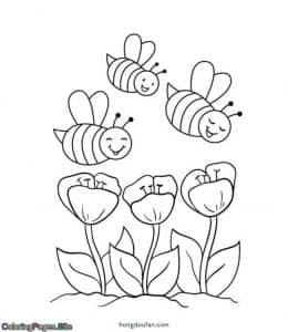蜜蜂观察日记！11草丛中蜜蜂蜗牛蝴蝶毛毛虫填色简笔画下载！