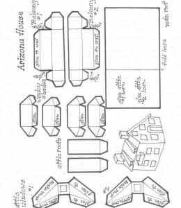 12张立体房子数字连线简笔画卡通涂色有趣的儿童趣味图纸下载！