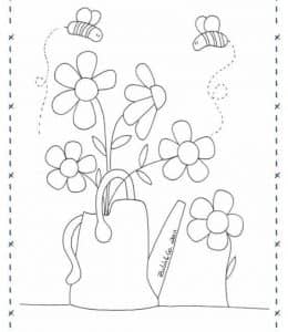 9张鲜花绽放春天风景花园卡通涂色简笔画免费下载！