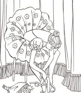10张优雅漂亮的芭蕾公主舞蹈表演成人曼陀罗涂色图片下载