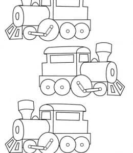 10张小火车头铲车工程车小汽车卡通儿童涂色简笔画！