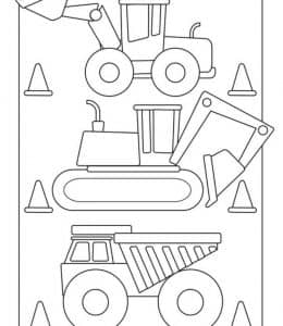 10张铲车卡车火车拖拉机火车男孩子最爱的汽车涂色简笔画！