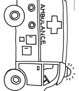 10张救护车校车公共汽车卡车面包车有趣的儿童涂色简笔画！