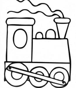 10张热气球火车头面包车适合学前涂色的简单图片免费下载