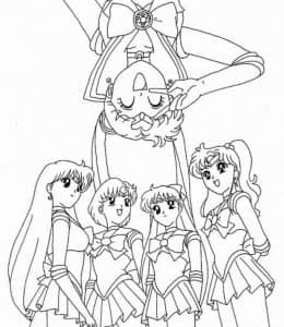 10张《美少女战士》兔子公主和朋友们卡通涂色图片免费下载！