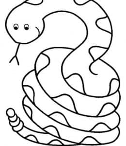 如何给蛇涂色？10张猴子绵羊螃蟹松鼠卡通涂色简笔画！
