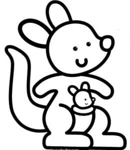 如何画袋鼠妈妈和袋鼠宝宝？10张孩子们都会喜欢的动物涂色图片！