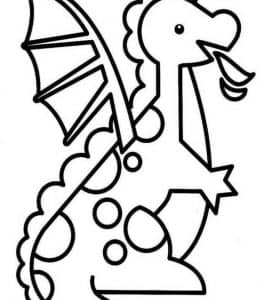 可爱的喷火恶龙要如何画？10张刺猬河马蜗牛小鱼动物涂色简笔画！