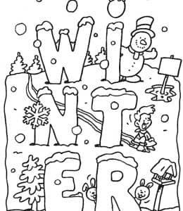 孩子们爱冬天！10张玩雪的孩子们大雪人打雪仗有趣的黑白涂色图片免费下载！