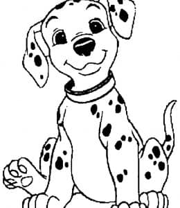 13张动画片《101忠狗》顽皮有趣的斑点狗儿童涂色图片！