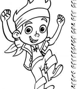 10张有趣的海盗小子《杰克与梦幻岛海盗》可爱的男孩子卡通涂色简笔画！