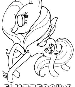 温柔善良的小马Fluttershy！9张《小马宝莉》腼腆和害羞的魔法小马小马涂色图片！