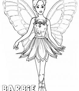 9张森林中的芭比花仙子女孩子最喜欢的公主涂色图片免费下载！