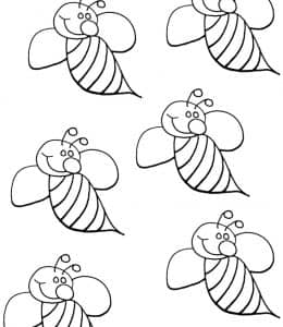 小蜜蜂嗡嗡嗡，忙碌在花丛中！9张扇动着翅膀的小蜜蜂涂色简笔画！