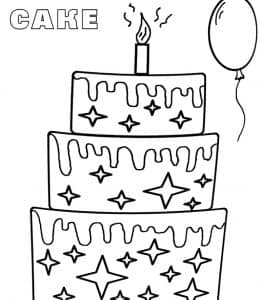 10张生日蛋糕和礼物完美的生日快乐涂色简笔画免费下载！
