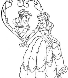 12张公主与魔法镜子童话故事中的经典道具卡通涂色图片免费下载！