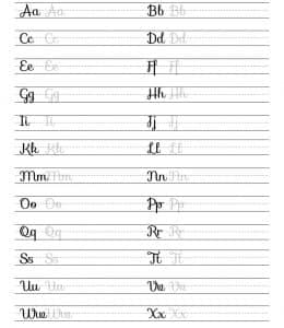 Writing Practice. 12张26个首写字母英文大小写字母描红作业纸打印！