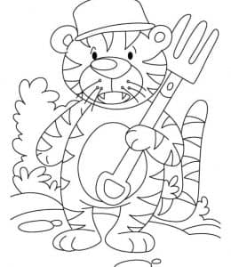 跟着老师画老虎！10张卡通手绘小老虎涂色图片免费下载