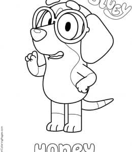 10张卡通小狗动画片充满好奇心的《Bluey》涂色图片免费下载！