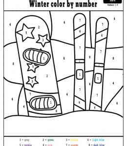10张滑雪滑板运动奥运五环有趣的涂色简笔画下载！