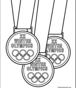 11张奥林匹克奖牌奥林匹克五环图案涂色手工图纸下载！