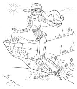 挑战性和趣味性的运动！10张单板滑雪的小姐姐小哥哥卡通涂色图片！
