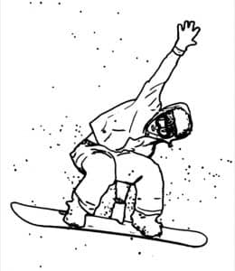 12张单板滑板的帅气男孩及更多滑雪运动涂色图片免费下载！