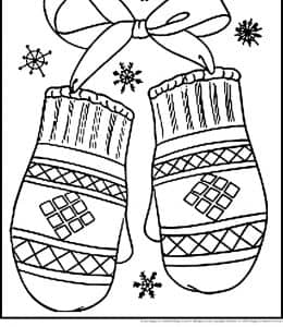 7张冬天厚实的帽子衣服手套滑冰鞋服装卡通涂色简笔画！