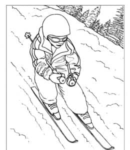 14张最快乐的冬季活动堆雪人滑雪打雪仗卡通涂色简笔画！