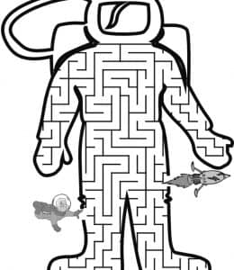 11张带有宇航员燕子有趣的卡通迷宫免费游戏图片下载！