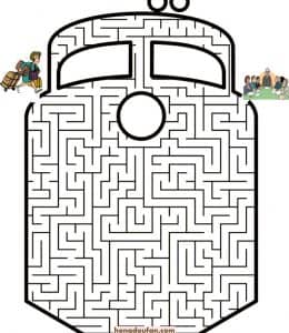 孩子们最喜欢的迷宫游戏！10张火车独角兽火鸡迷宫游戏图纸下载！