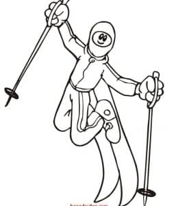 10张冬奥会滑雪双板单板火炬吉祥物有趣的卡通运动员简笔画！