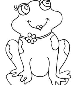 9张童话中优雅迷人的长睫毛青蛙女士儿童涂色简笔画！