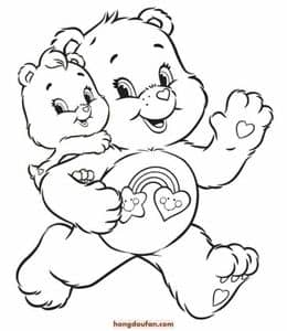 11张《Care Bears》肚皮上有着可爱图案的小熊涂色图片下载！