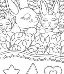 10张温馨浪漫的成人动物涂色小马宝莉睡觉的兔子涂色图纸下载